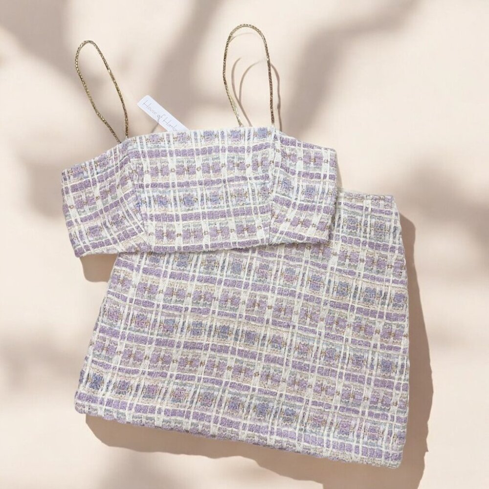 NWT House of Harlow 1960 Tweed Crop Top and Mini Skirt Set - Picture 12 of 12